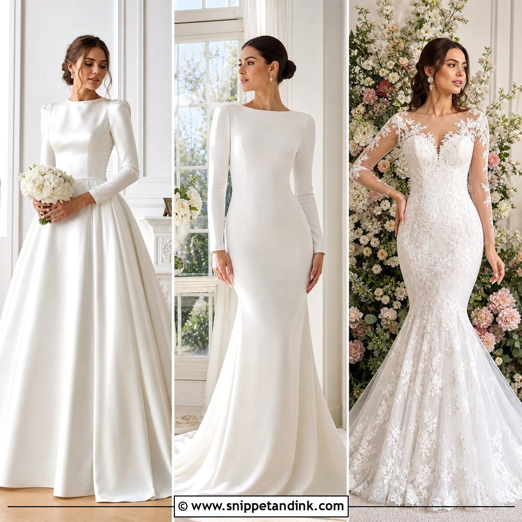 25 Full Sleeve Wedding Dress Ideas for Elegant Modern Brides