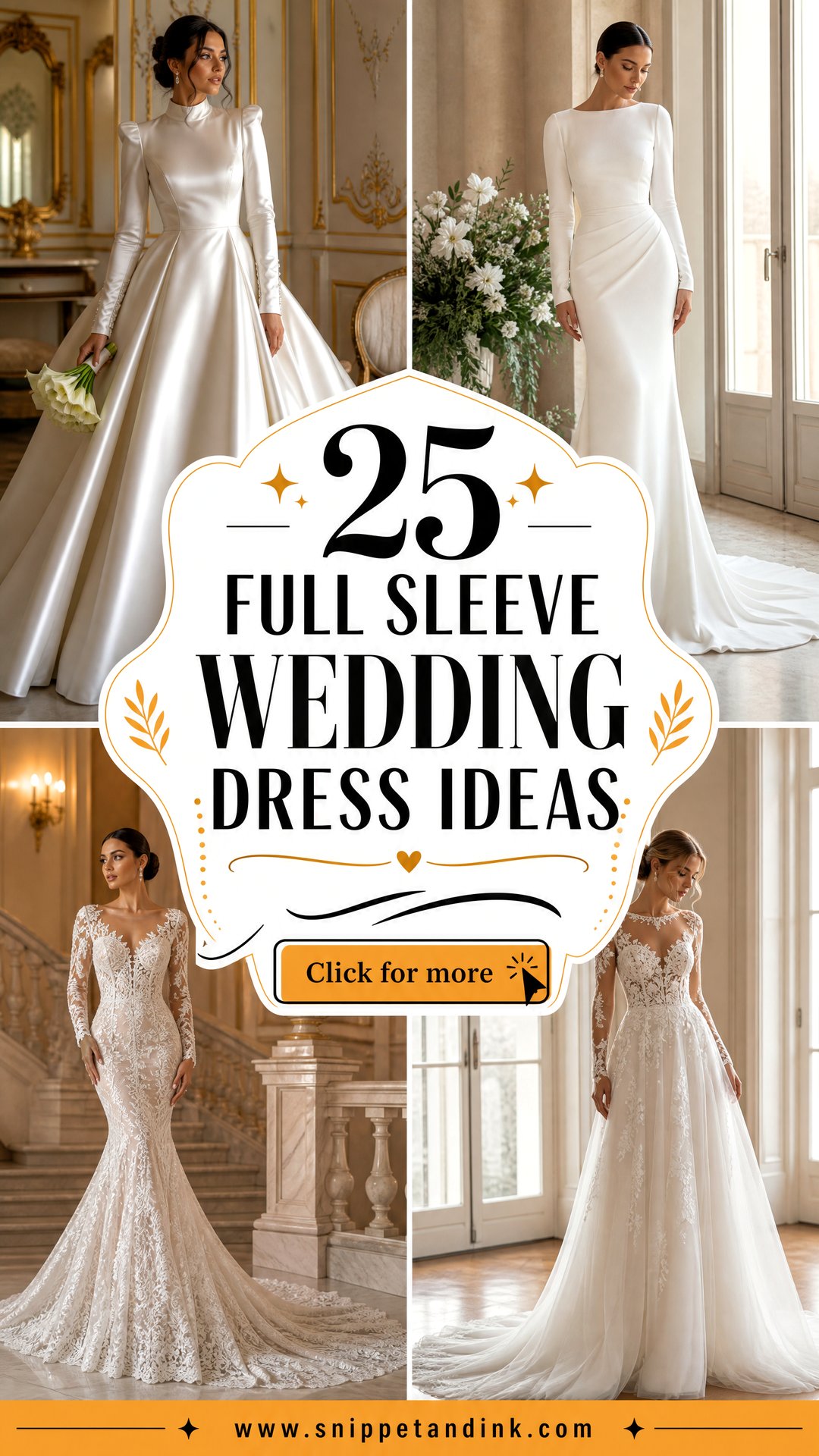 25 Full Sleeve Wedding Dress Ideas for Elegant Modern Brides - 25 Full Sleeve Wedding Dress Ideas for Elegant Modern Brides