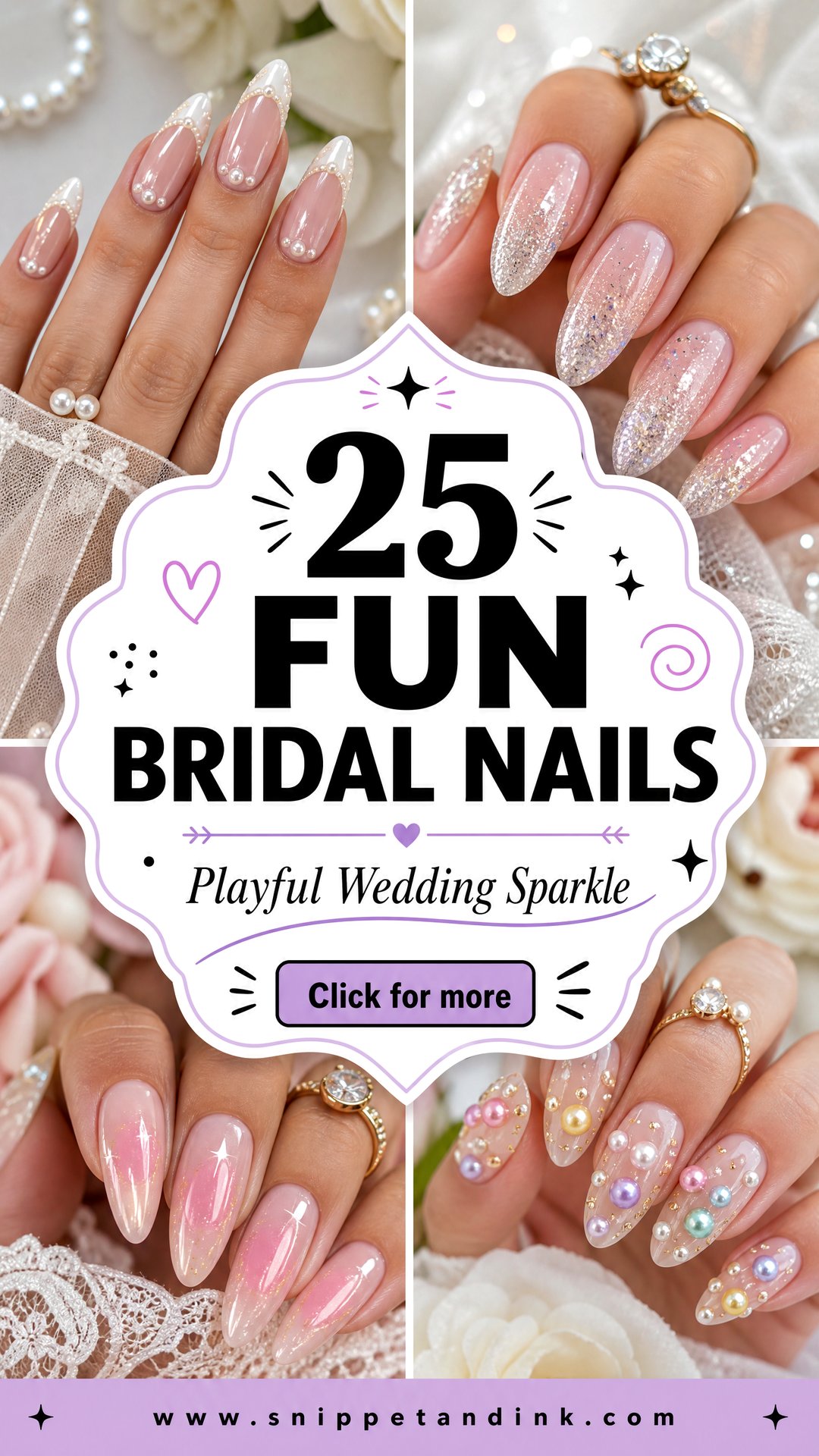 25 Fun Bridal Nails For A Playful Wedding Day Manicure - 25 Fun Bridal Nails For A Playful Wedding Day Manicure