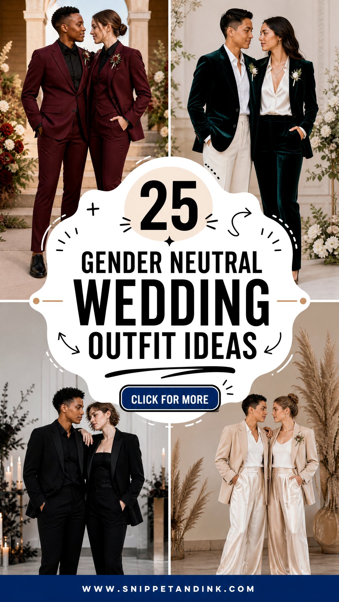 25 Gender Neutral Wedding Outfit Ideas for Every Modern Couple - 25 Gender Neutral Wedding Outfit Ideas for Every Modern Couple