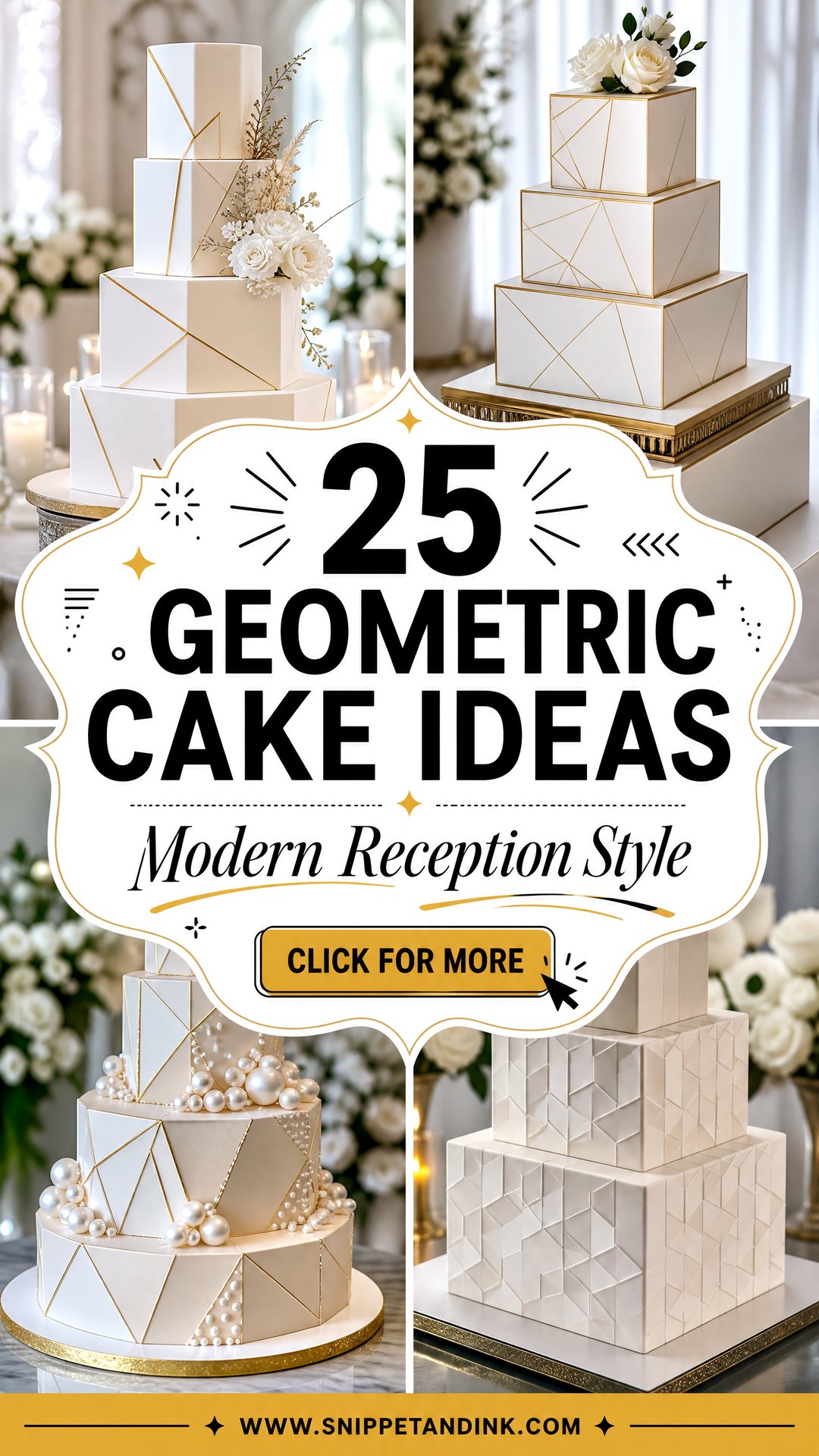 25 Geometric Cake Ideas for Wedding Receptions With Style - 25 Geometric Cake Ideas for Wedding Receptions With Style