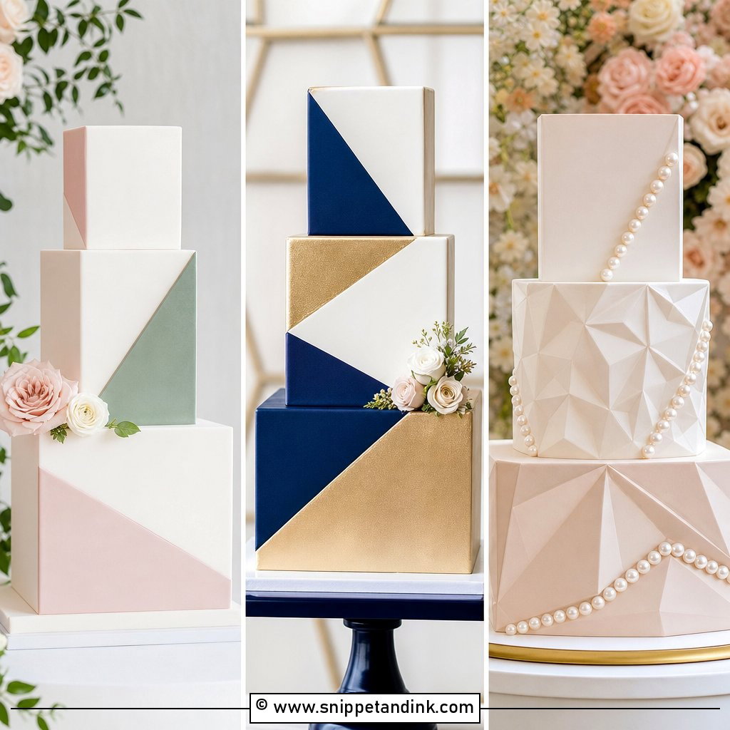 25 Geometric Cake Ideas for Wedding Receptions With Style