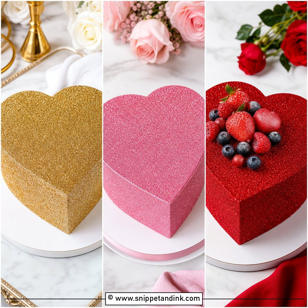 25 Glitter Heart Cake Ideas for Wedding Romantic Inspo