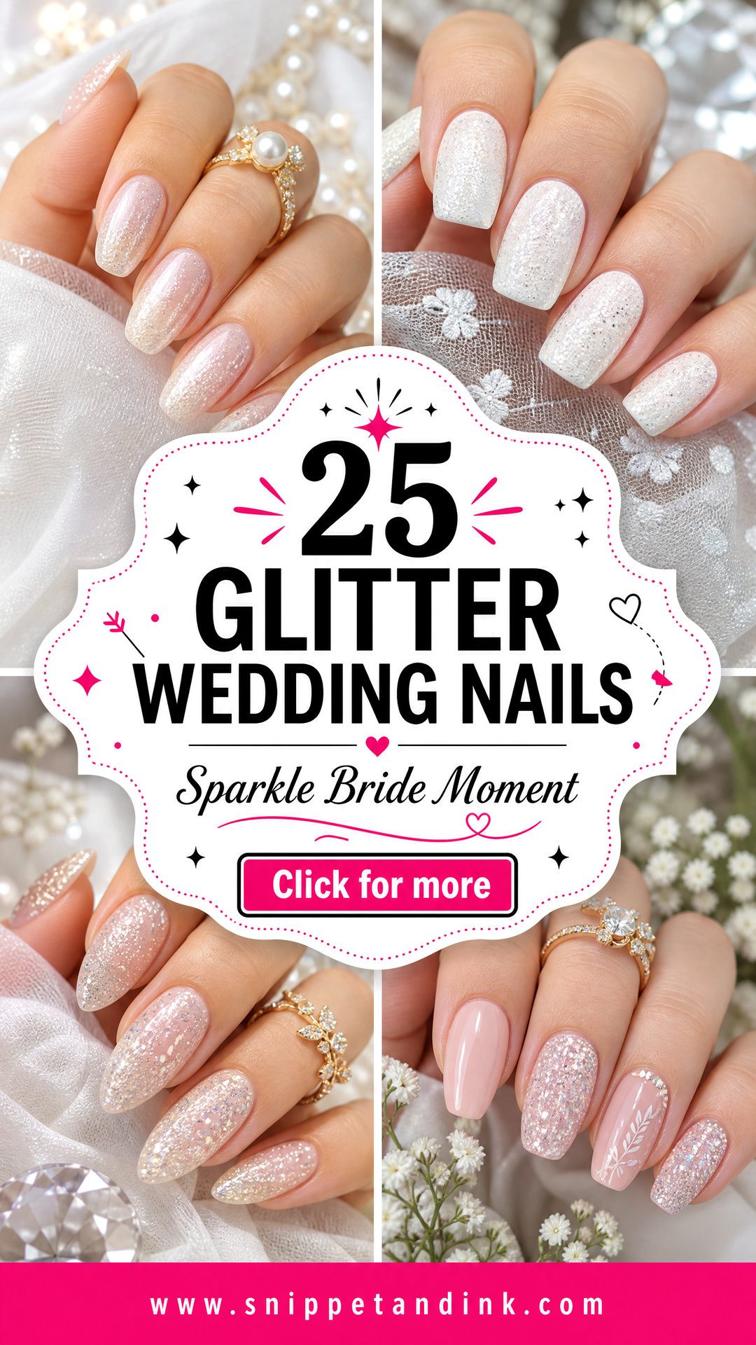 25 Glitter Wedding Nails That Sparkle for Every Bride - 25 Glitter Wedding Nails That Sparkle for Every Bride