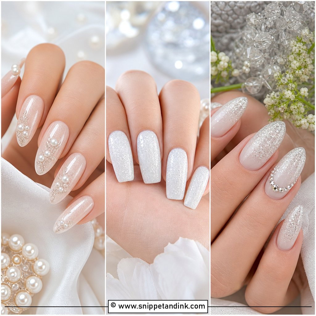 25 Glitter Wedding Nails That Sparkle for Every Bride