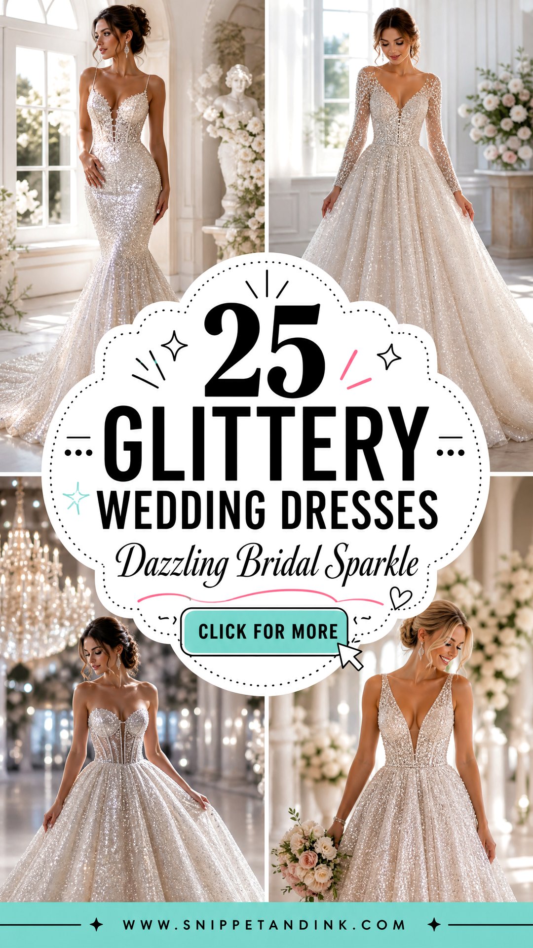 25 Glittery Wedding Dresses for Dazzling Bridal Sparkle - 25 Glittery Wedding Dresses for Dazzling Bridal Sparkle