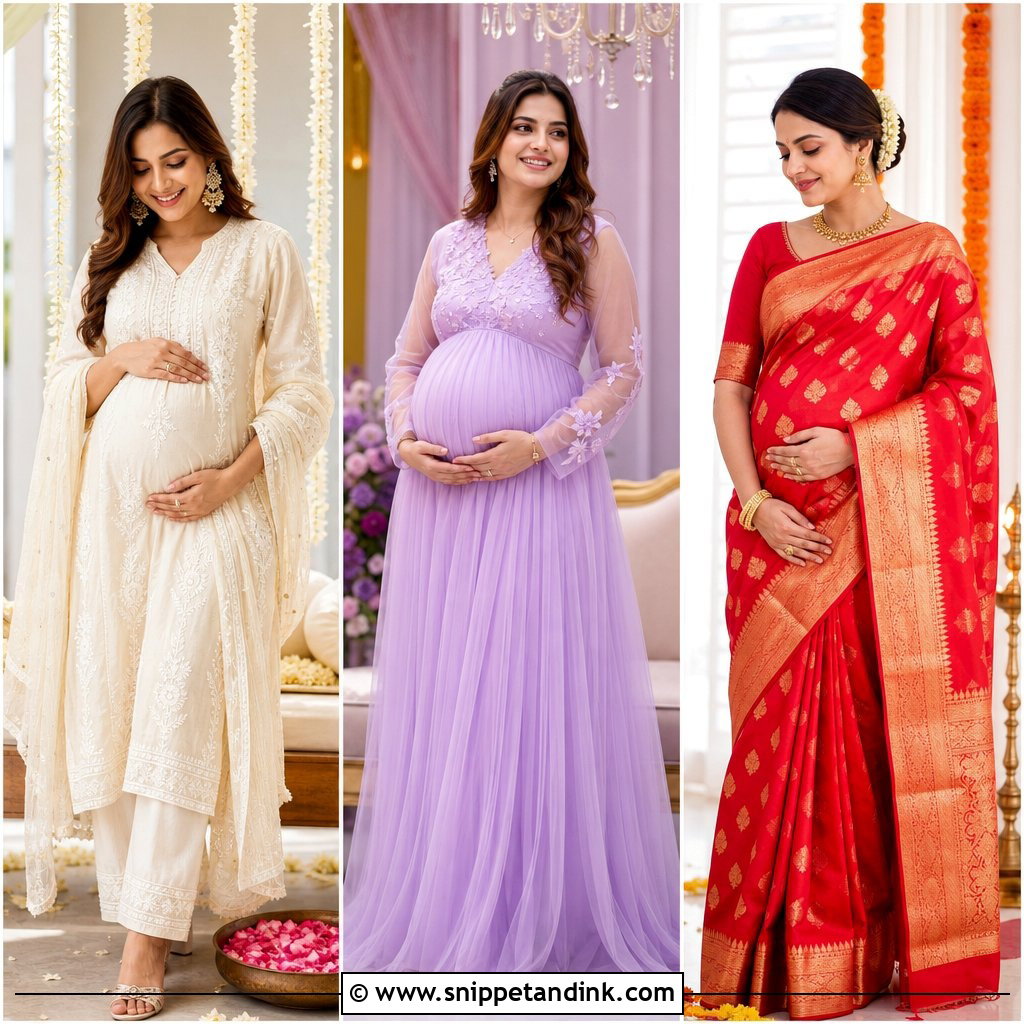 25 Godh Bharai Outfit Ideas for a Joyful Mom-to-Be Celebration