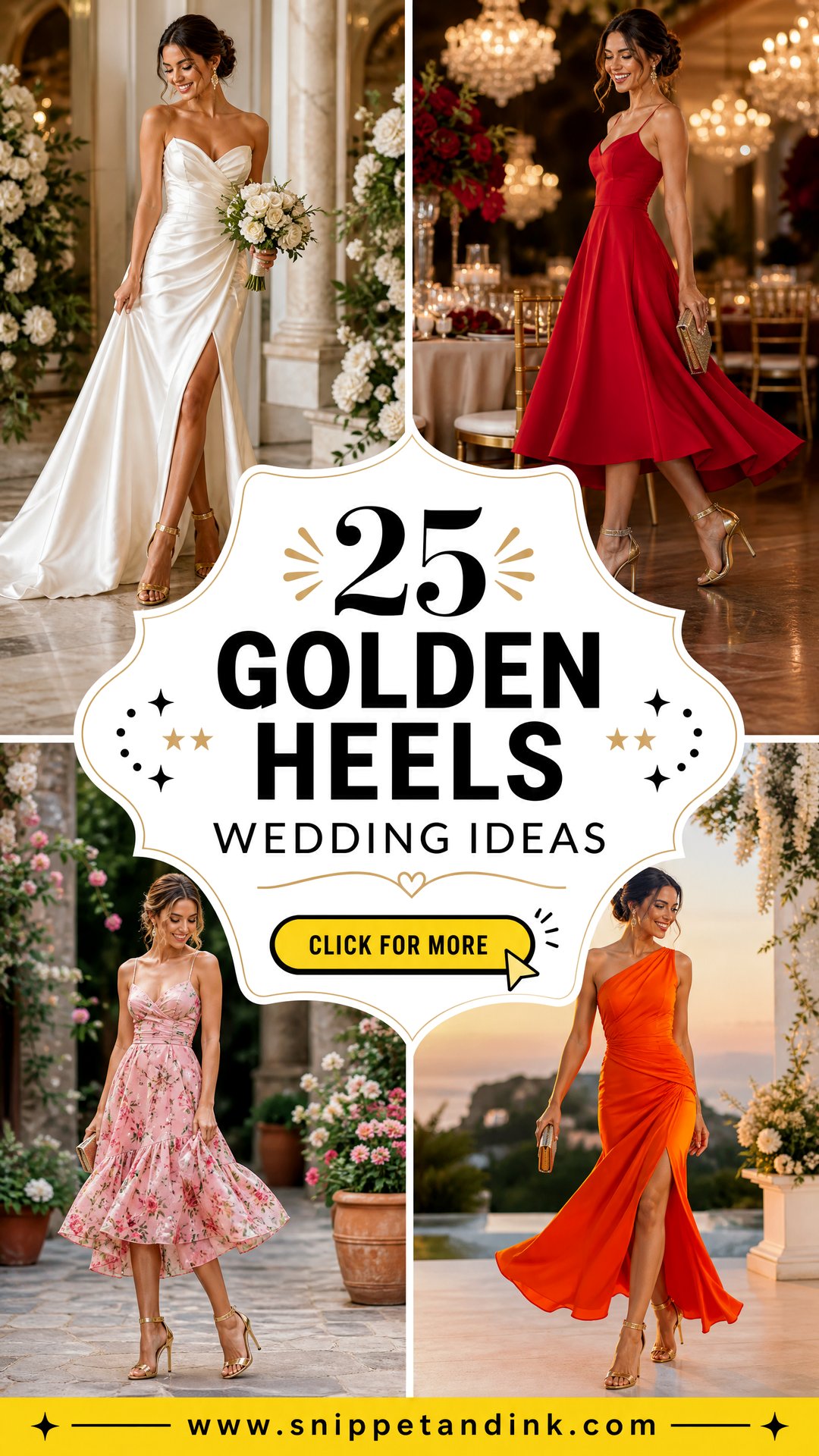 25 Golden Heels Wedding Ideas for a Glamorous Bridal Step - 25 Golden Heels Wedding Ideas for a Glamorous Bridal Step