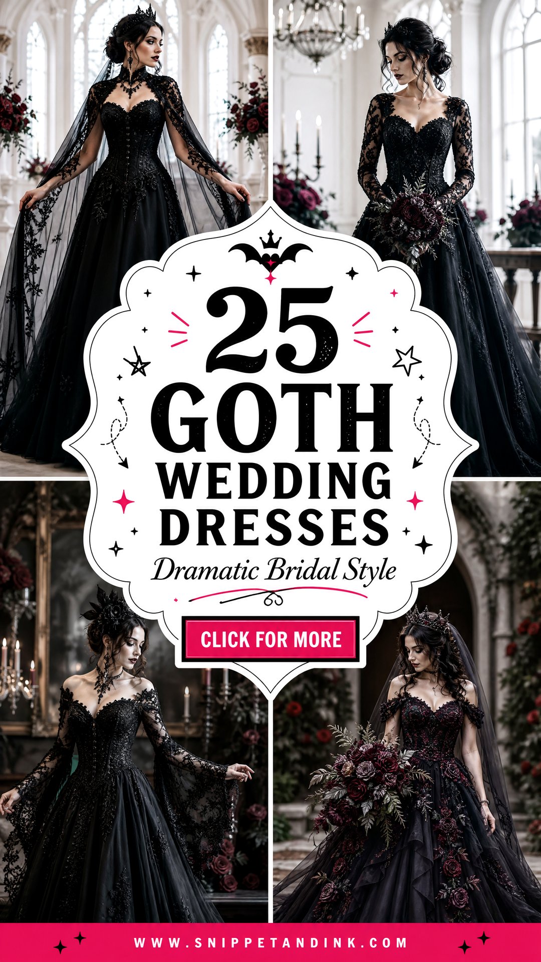 25 Goth Wedding Dresses for Dramatic Bridal Style - 25 Goth Wedding Dresses for Dramatic Bridal Style