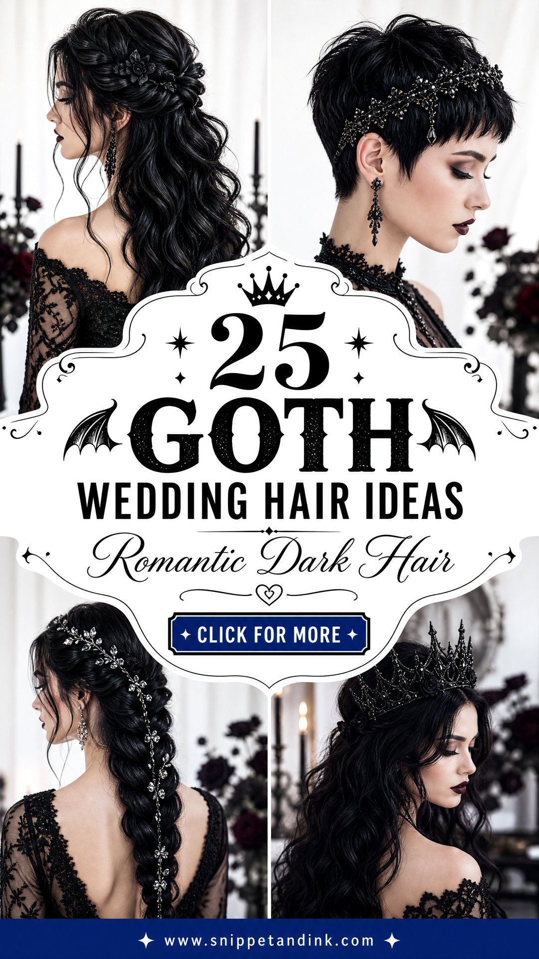 25 Goth Wedding Hair Ideas for Dark Romantic Brides Now - 25 Goth Wedding Hair Ideas for Dark Romantic Brides Now