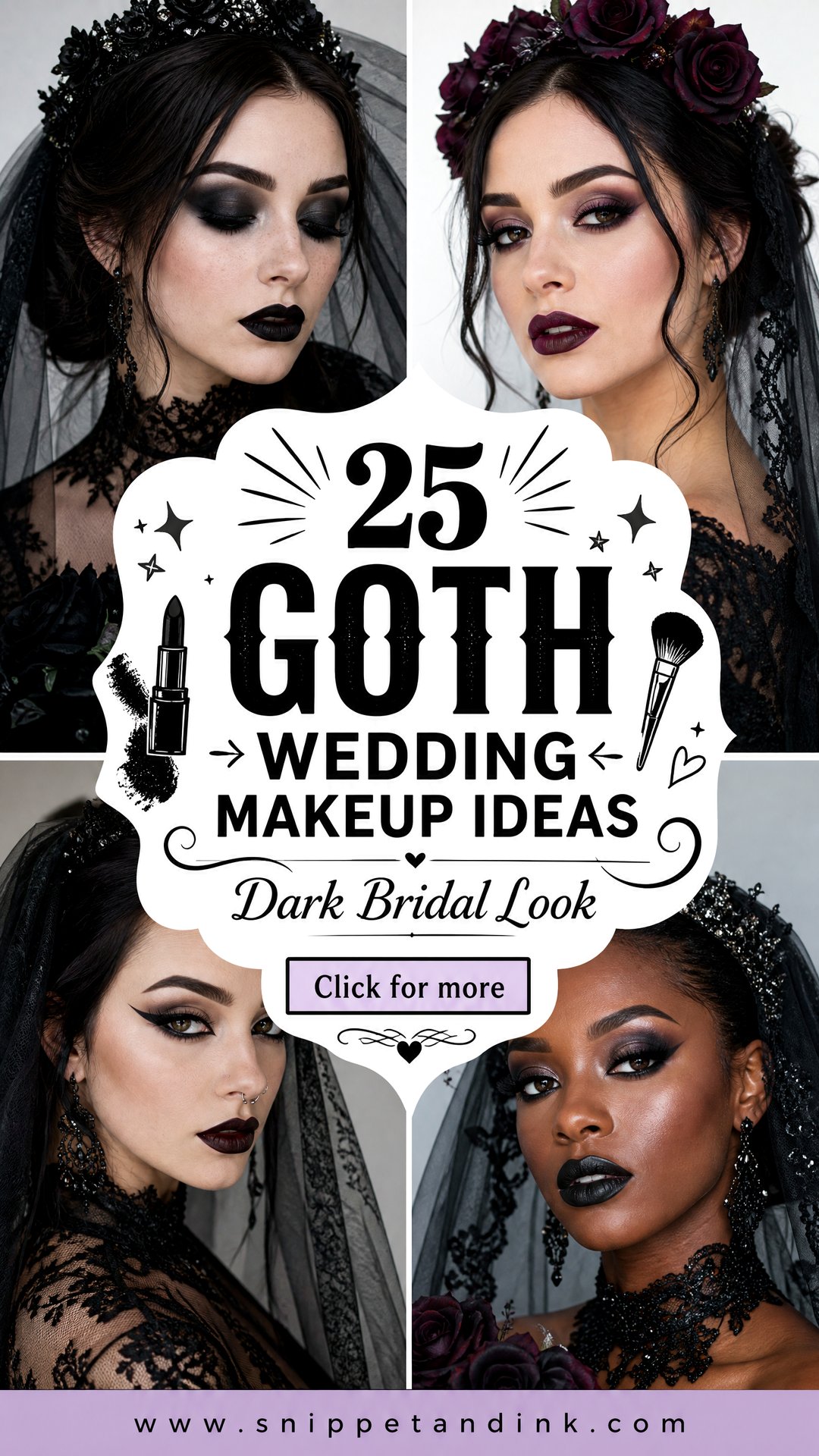25 Goth Wedding Makeup Ideas for a Dark Bridal Look Today - 25 Goth Wedding Makeup Ideas for a Dark Bridal Look Today