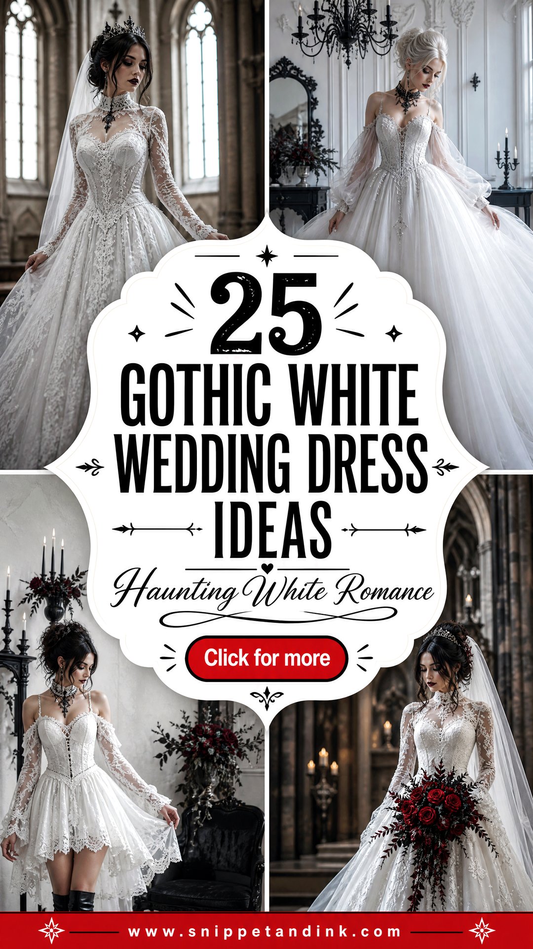 25 Gothic White Wedding Dress Ideas for Haunting Romance - 25 Gothic White Wedding Dress Ideas for Haunting Romance