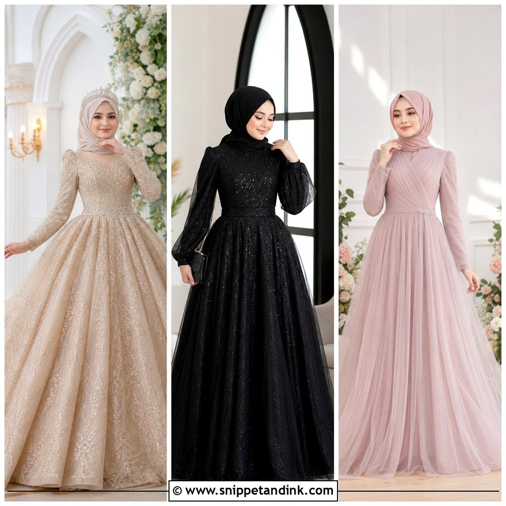 25 Gown with Hijab Ideas for Elegant Modest Bridal Style