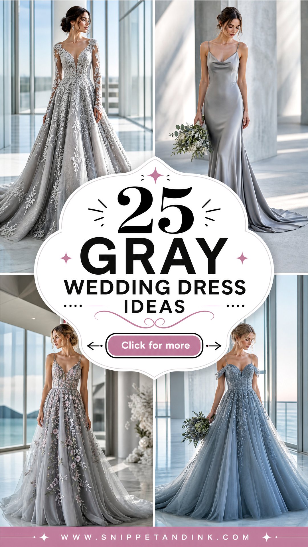 25 Gray Wedding Dress Ideas for Modern Sophisticated Brides - 25 Gray Wedding Dress Ideas for Modern, Sophisticated Brides