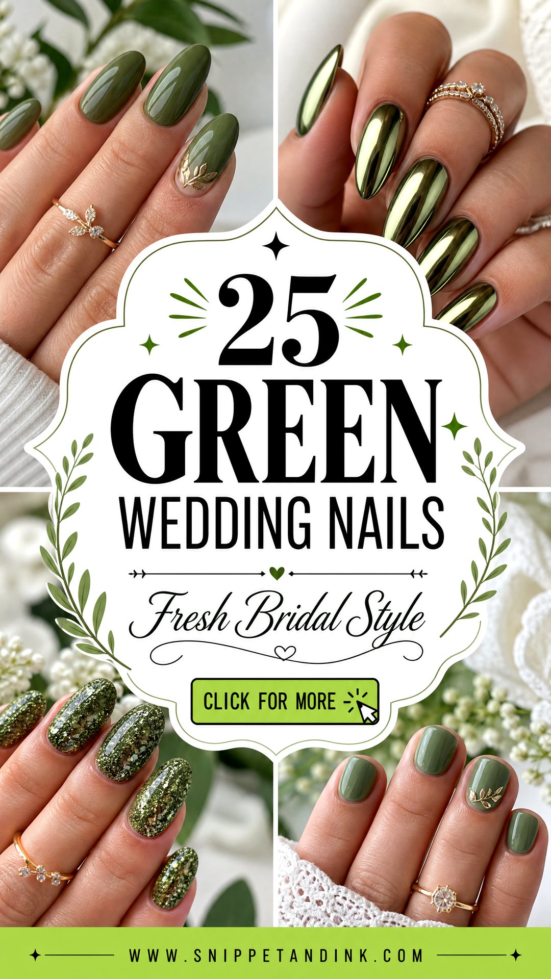 25 Green Wedding Nails for Fresh Elegant Bridal Style - 25 Green Wedding Nails for Fresh, Elegant Bridal Style