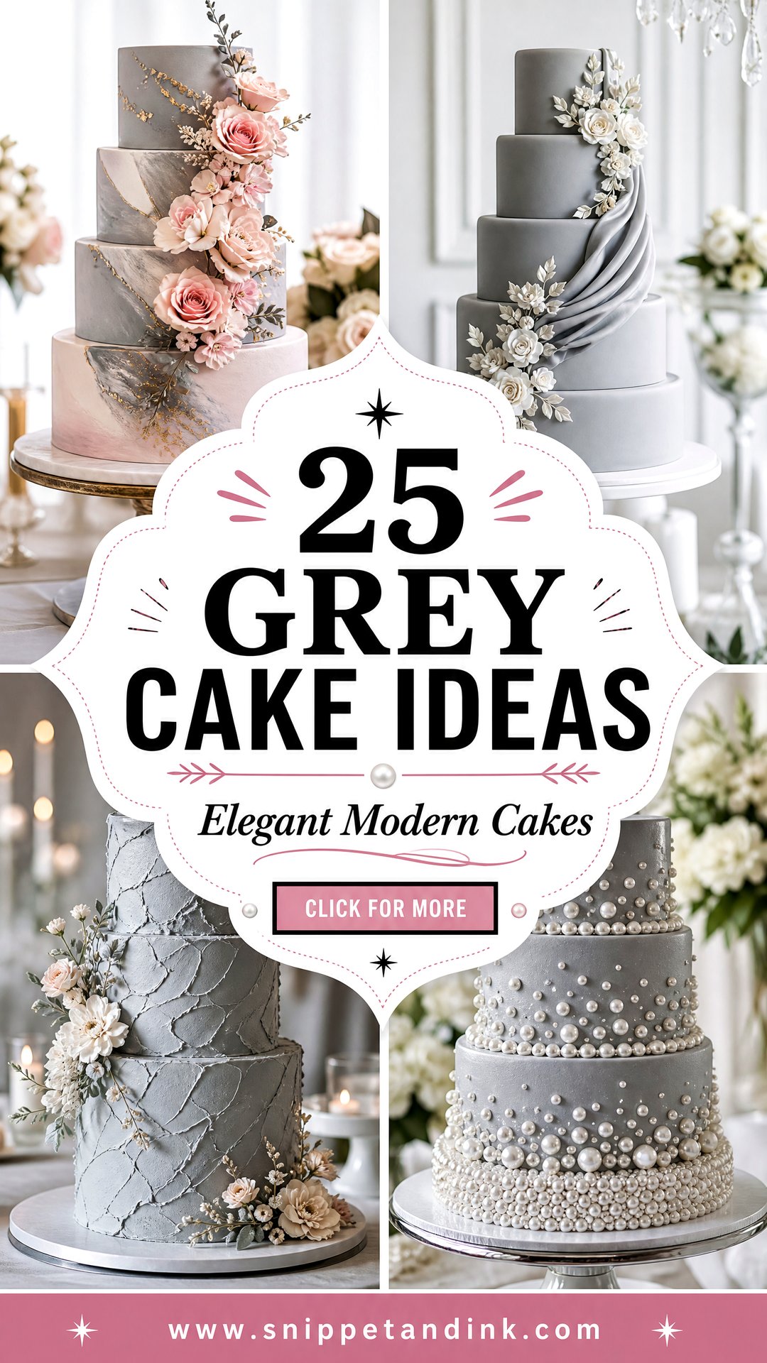 25 Grey Cake Ideas for Wedding Elegant Modern Designs - 25 Grey Cake Ideas for Wedding: Elegant Modern Designs