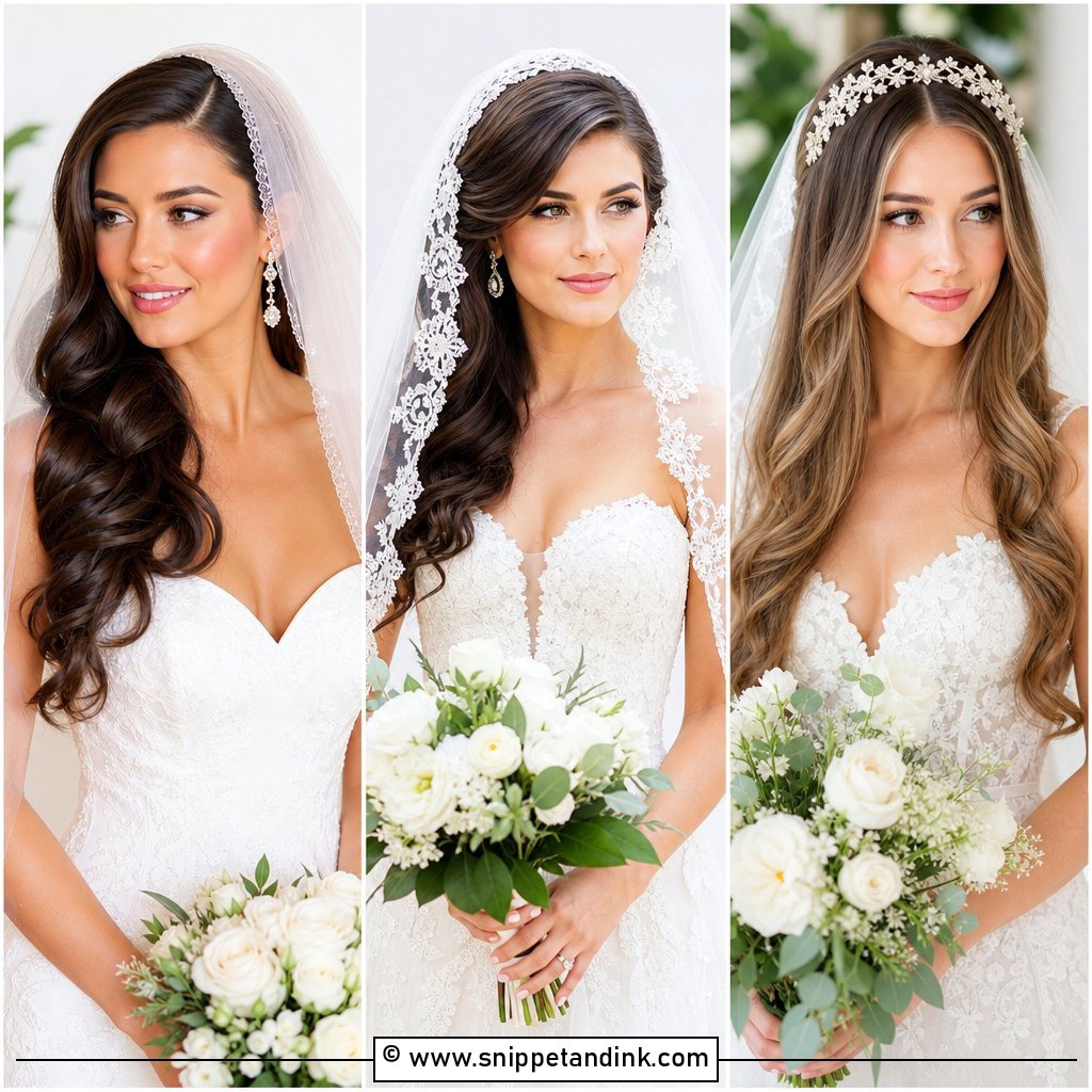 25 Hair Down with Veil Ideas Romantic Bridal Styles