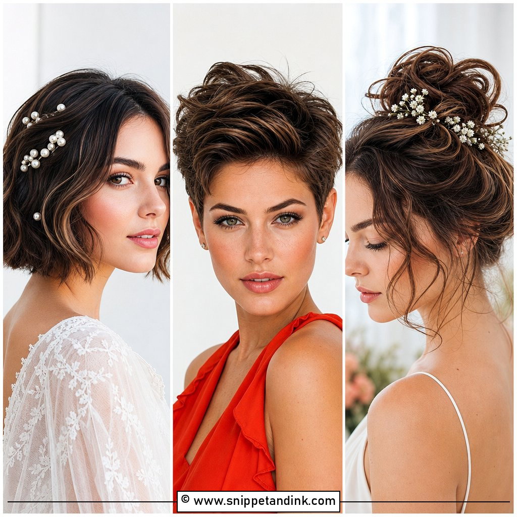 25 Hair Styles for Short Hair Wedding Chic Bridal Looks