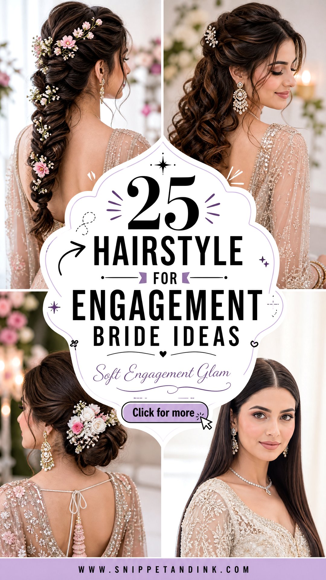 25 Hairstyle for Engagement Bride Ideas With Soft Glam - 25 Hairstyle for Engagement Bride Ideas With Soft Glam