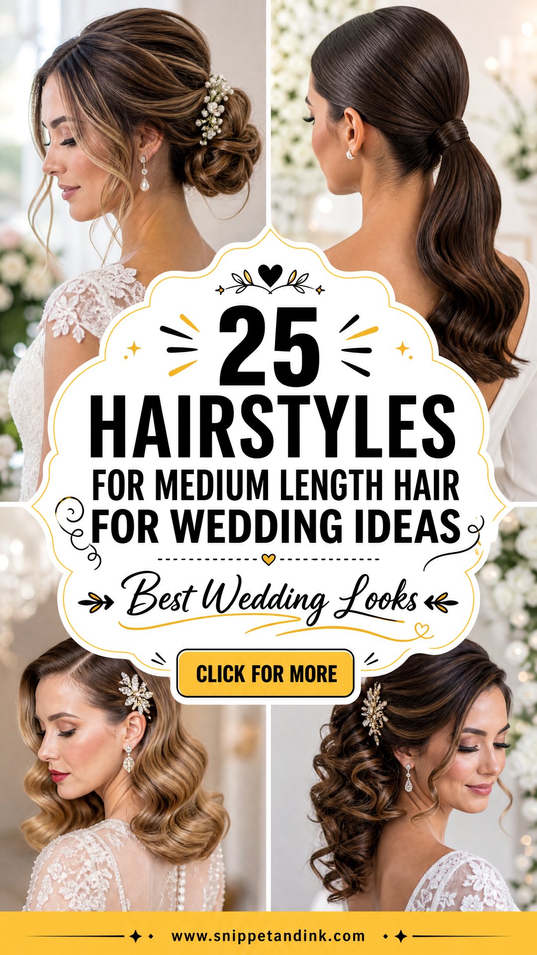 25 Hairstyles for Medium Length Hair for Wedding Best Looks - 25 Hairstyles for Medium Length Hair for Wedding: Best Looks