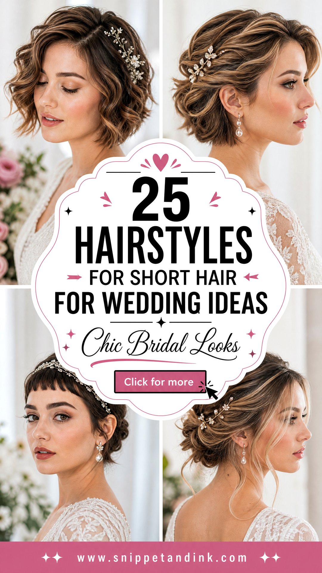 25 Hairstyles for Short Hair for Wedding Chic Bridal Looks - 25 Hairstyles for Short Hair for Wedding: Chic Bridal Looks