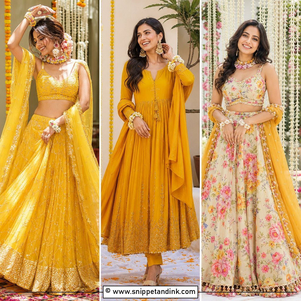 25 Haldi Mehndi Outfit Ideas for Vibrant Wedding Events