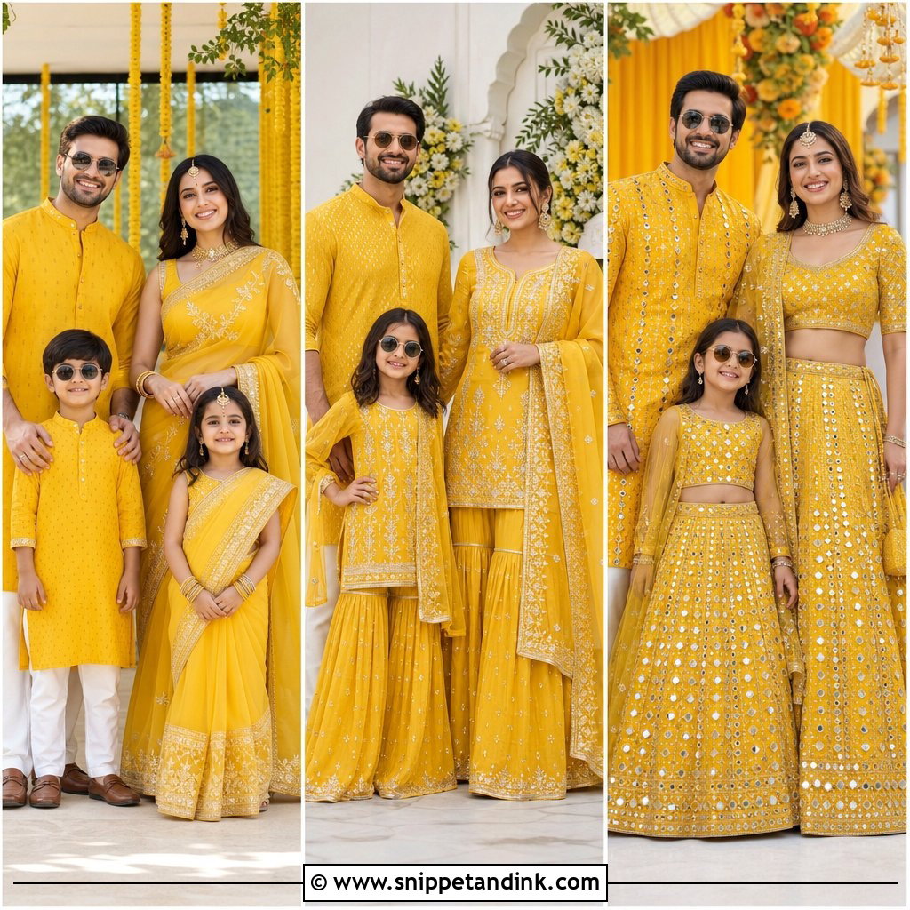 25 Haldi Theme Dress for Family Ideas: Coordinated Looks to Love