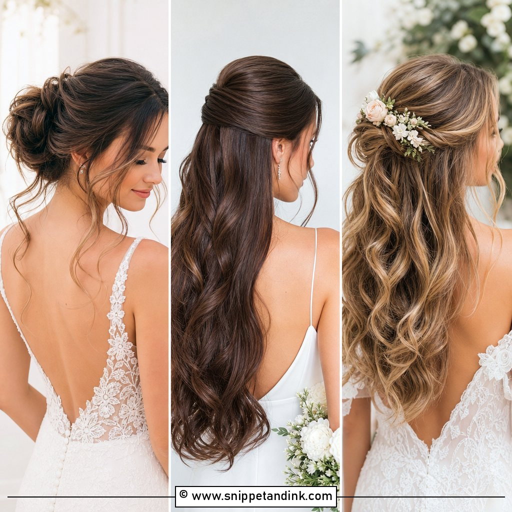 25 Half-Up Bridal Hair Front View Ideas for Elegant Brides