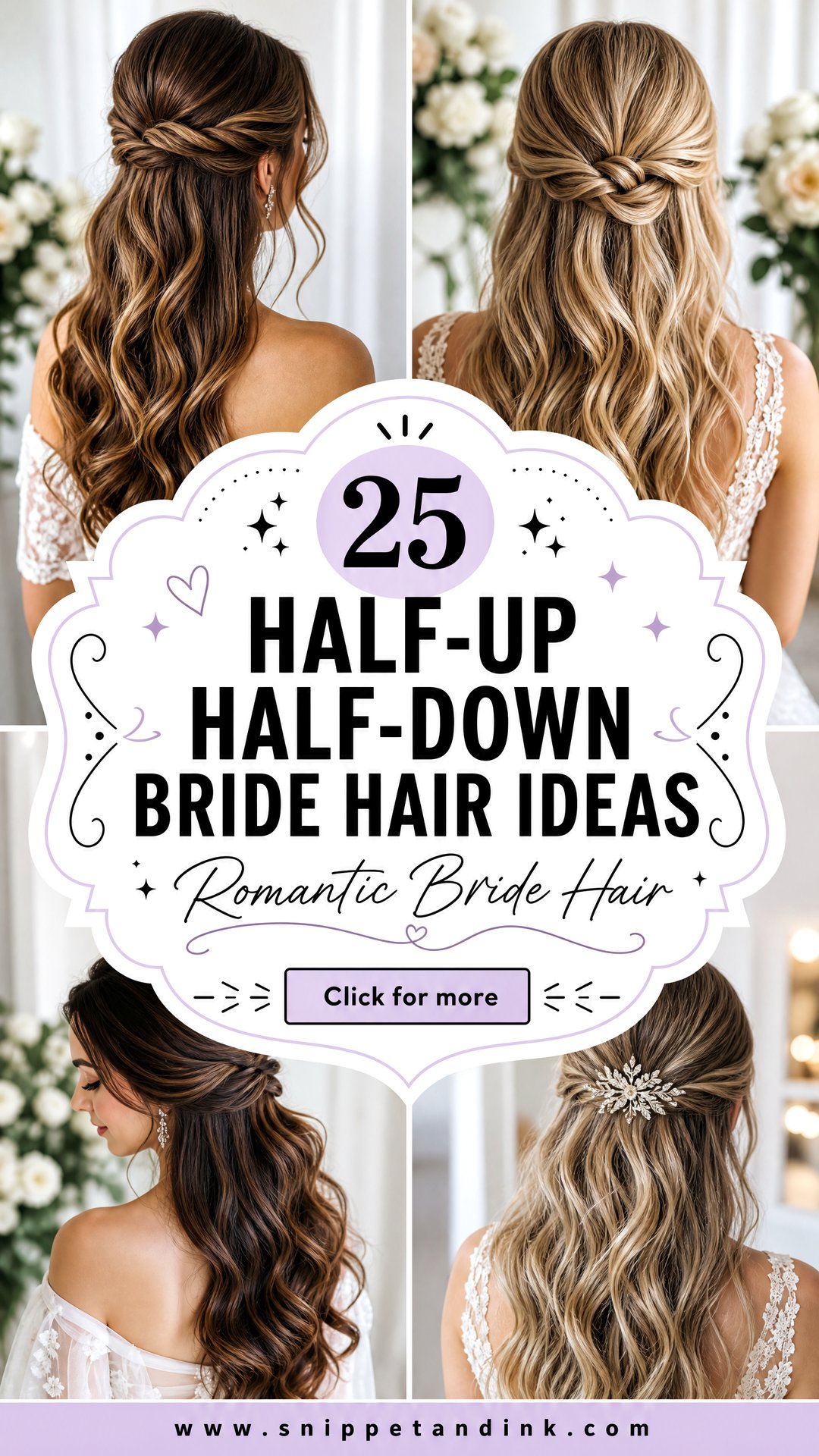 25 Half-Up Half-Down Bride Hair Ideas for Romantic Looks - 25 Half-Up Half-Down Bride Hair Ideas for Romantic Looks