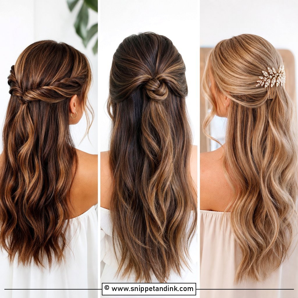 25 Half-Up Half-Down Bride Hair Ideas for Romantic Looks