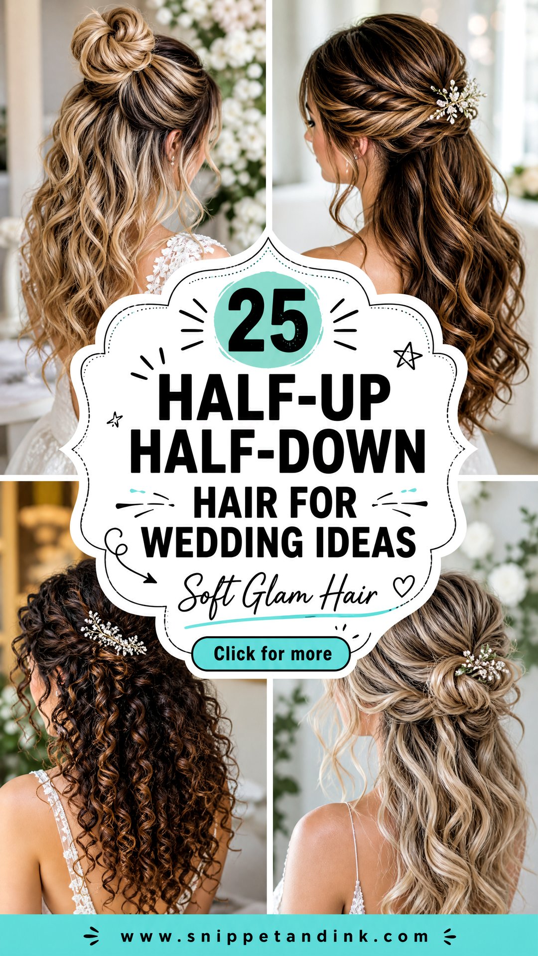 25 Half-Up Half-Down Hair for Wedding Ideas for Soft Glam - 25 Half-Up Half-Down Hair for Wedding Ideas for Soft Glam