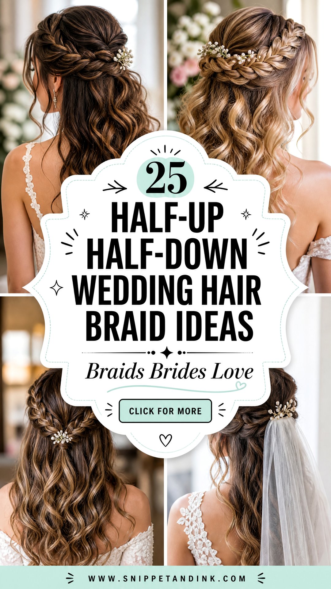 25 Half-Up Half-Down Wedding Hair Braid Ideas Brides Love - 25 Half-Up Half-Down Wedding Hair Braid Ideas Brides Love