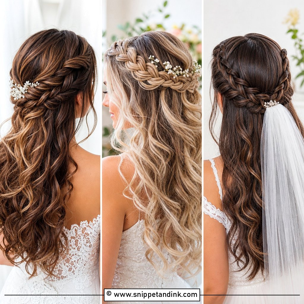 25 Half-Up Half-Down Wedding Hair Braid Ideas Brides Love