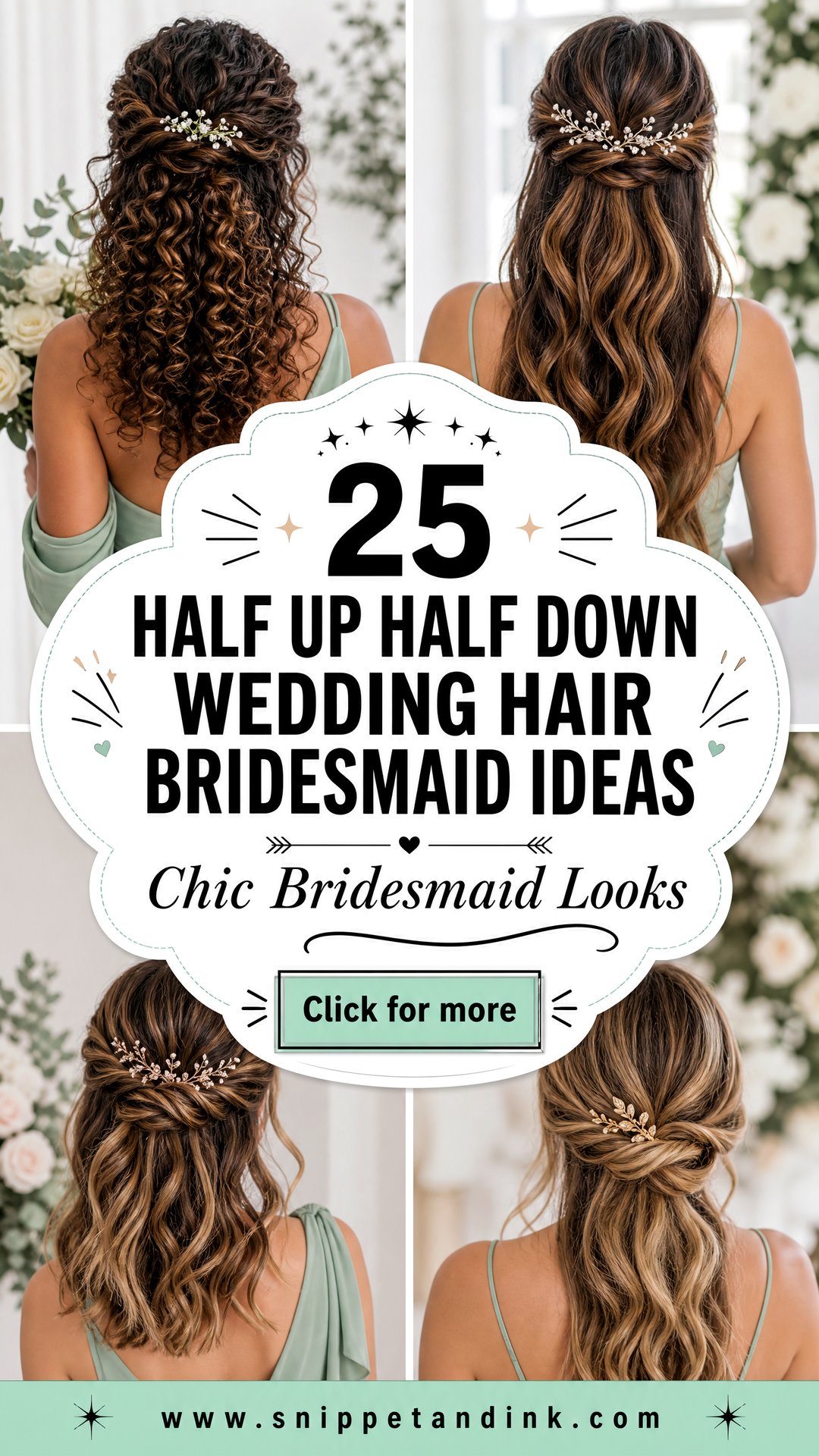 25 Half Up Half Down Wedding Hair Bridesmaid Ideas Chic Looks - 25 Half Up Half Down Wedding Hair Bridesmaid Ideas: Chic Looks