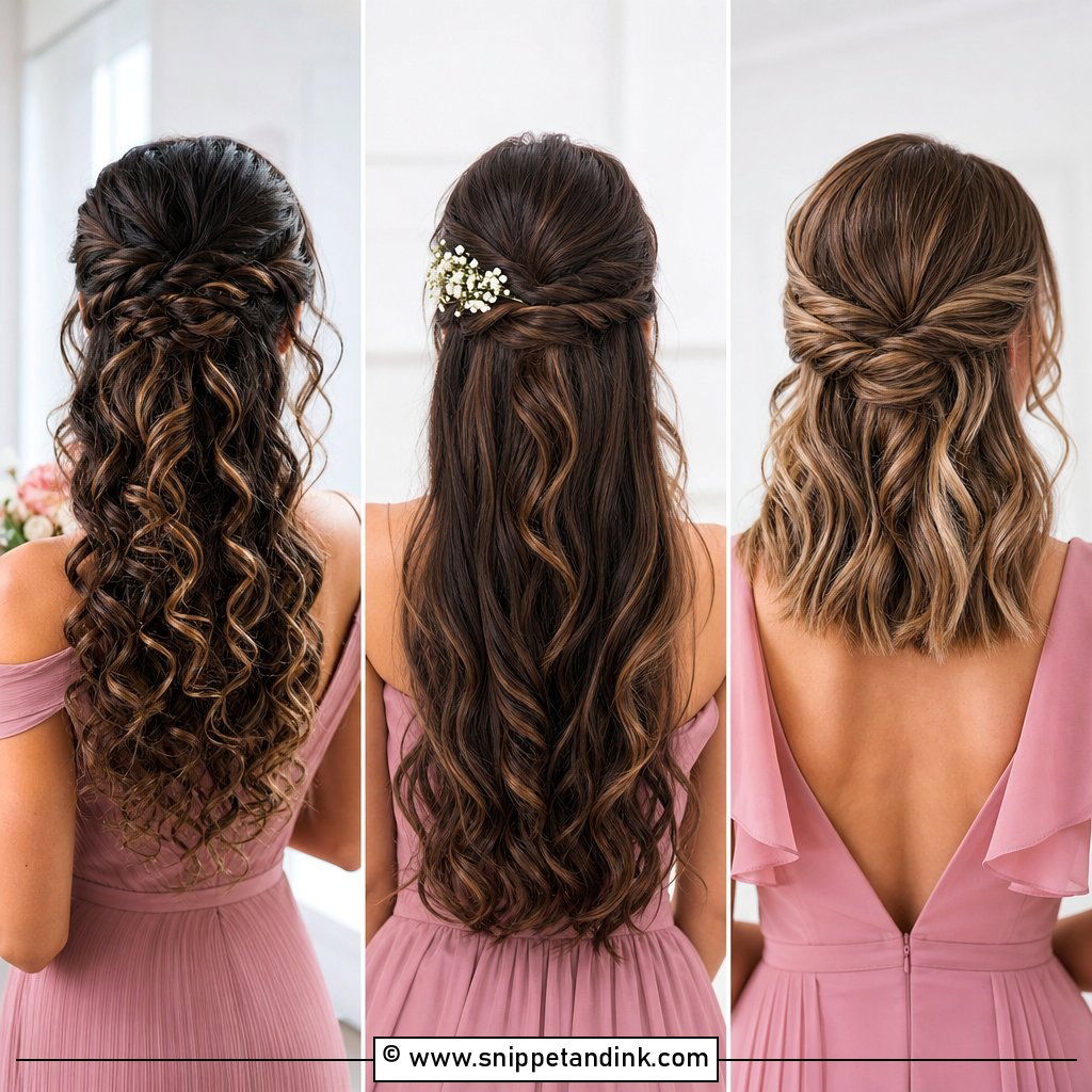 25 Half Up Half Down Wedding Hair Bridesmaid Ideas Chic Looks