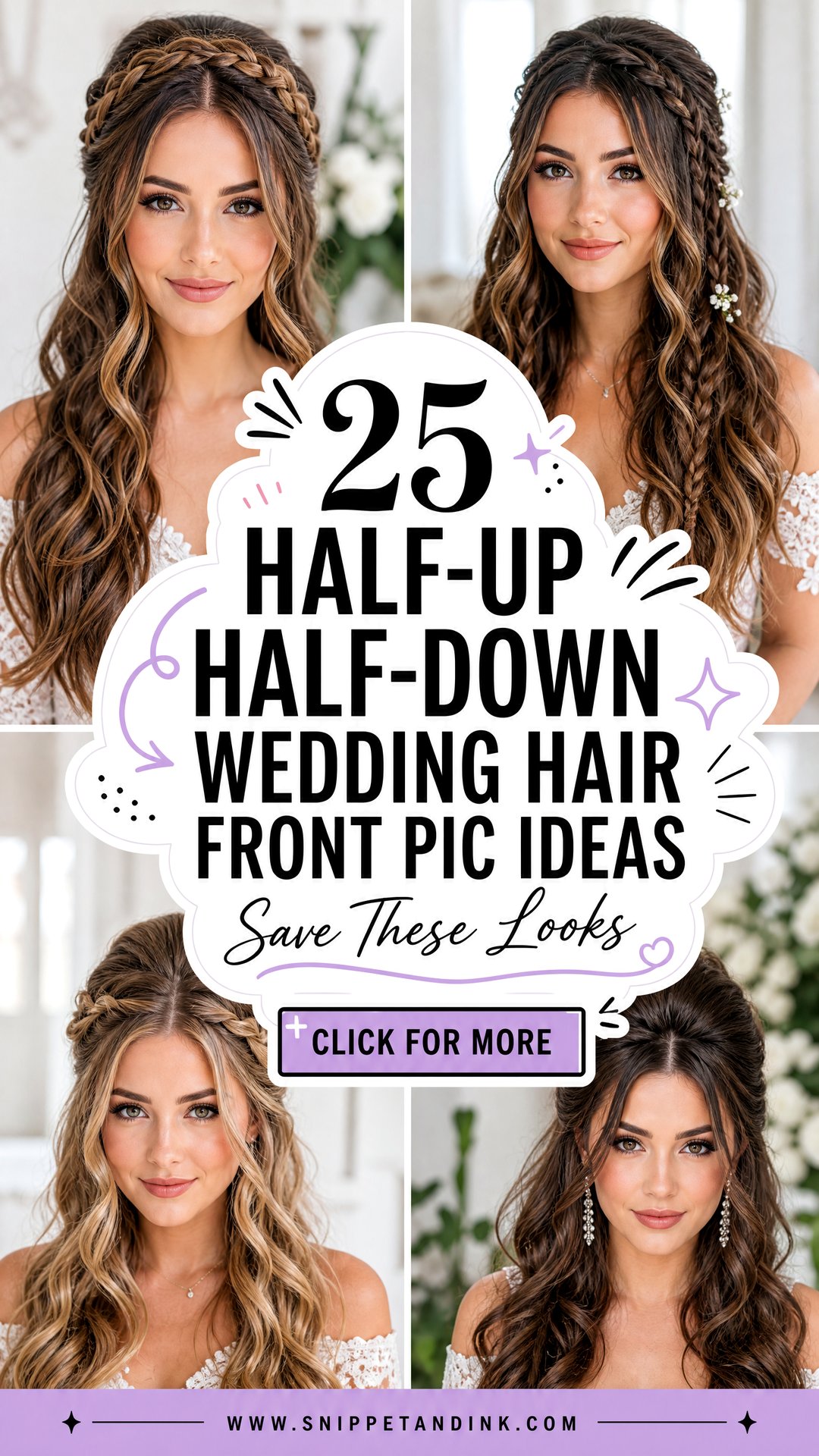 25 Half-Up Half-Down Wedding Hair Front Pic Ideas to Save - 25 Half-Up Half-Down Wedding Hair Front Pic Ideas to Save