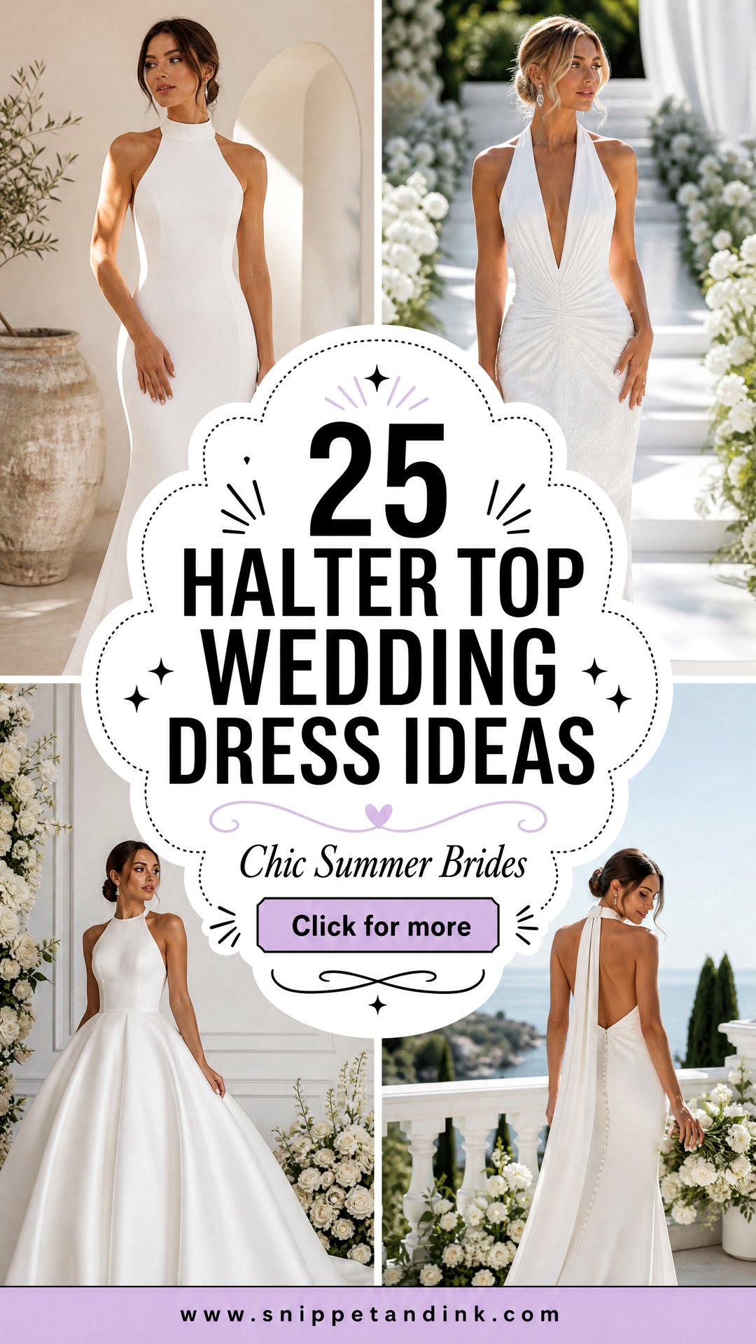 25 Halter Top Wedding Dress Ideas for Chic Summer Brides - 25 Halter Top Wedding Dress Ideas for Chic Summer Brides
