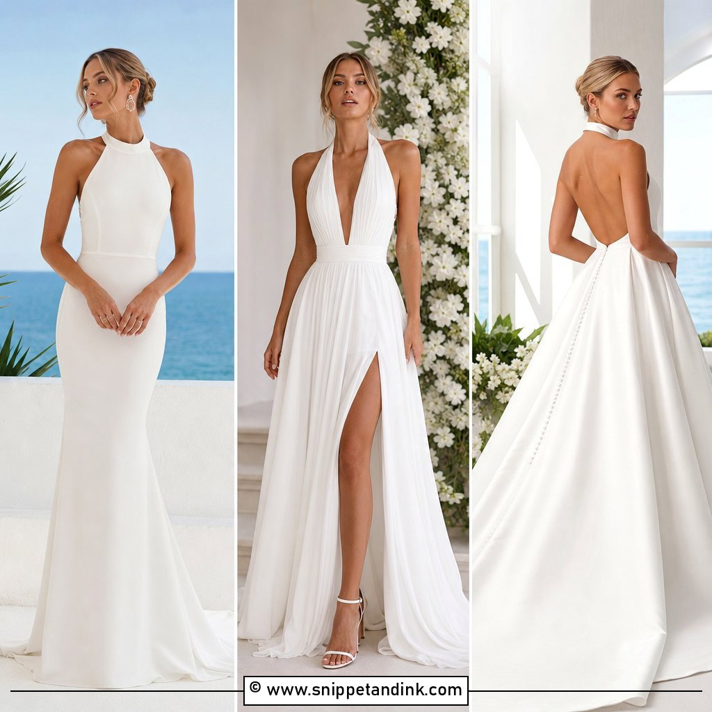 25 Halter Top Wedding Dress Ideas for Chic Summer Brides