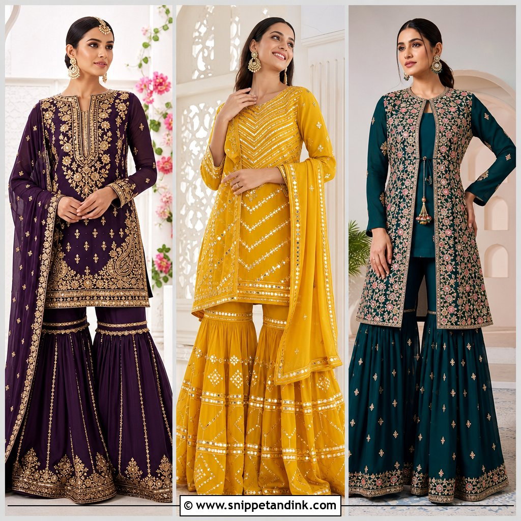 25 Heavy Sharara Suits for Wedding