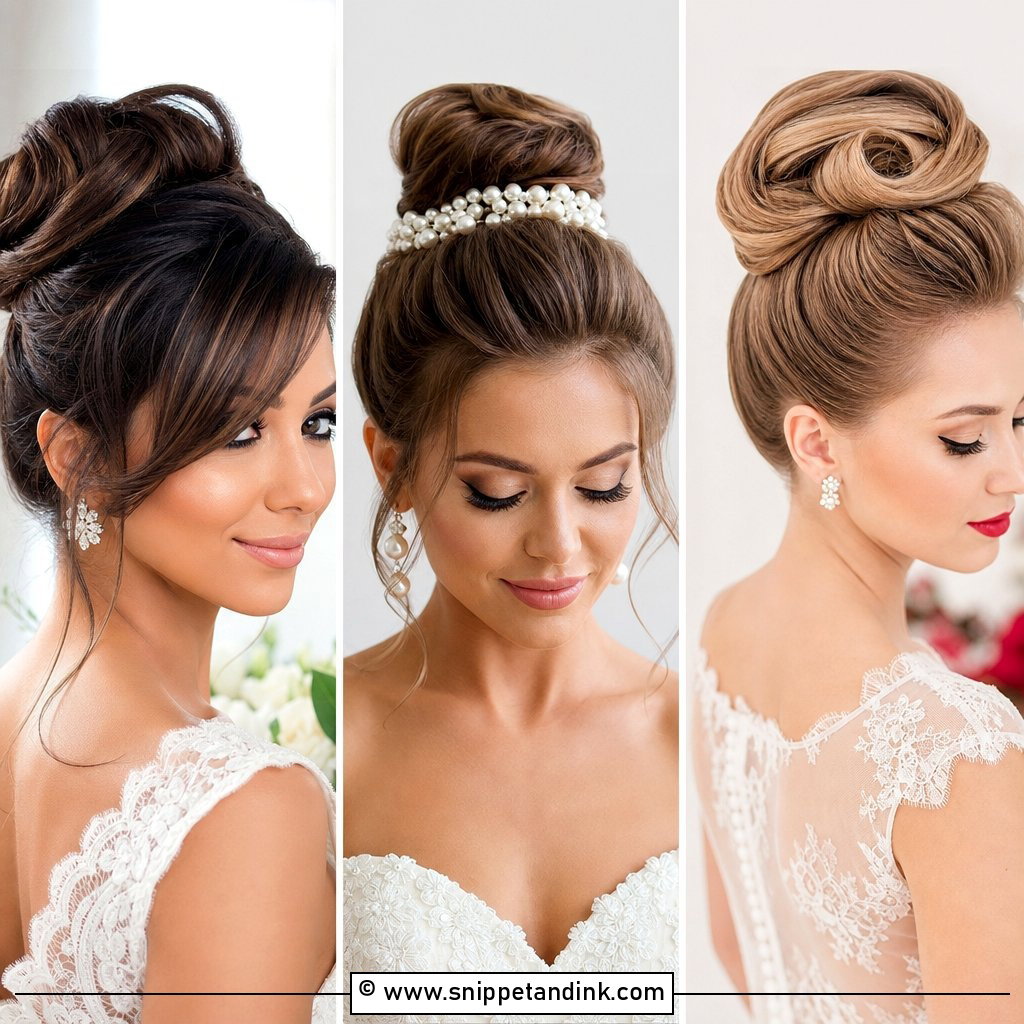 25 High Bun Wedding Hairstyles for Timeless Bridal Style