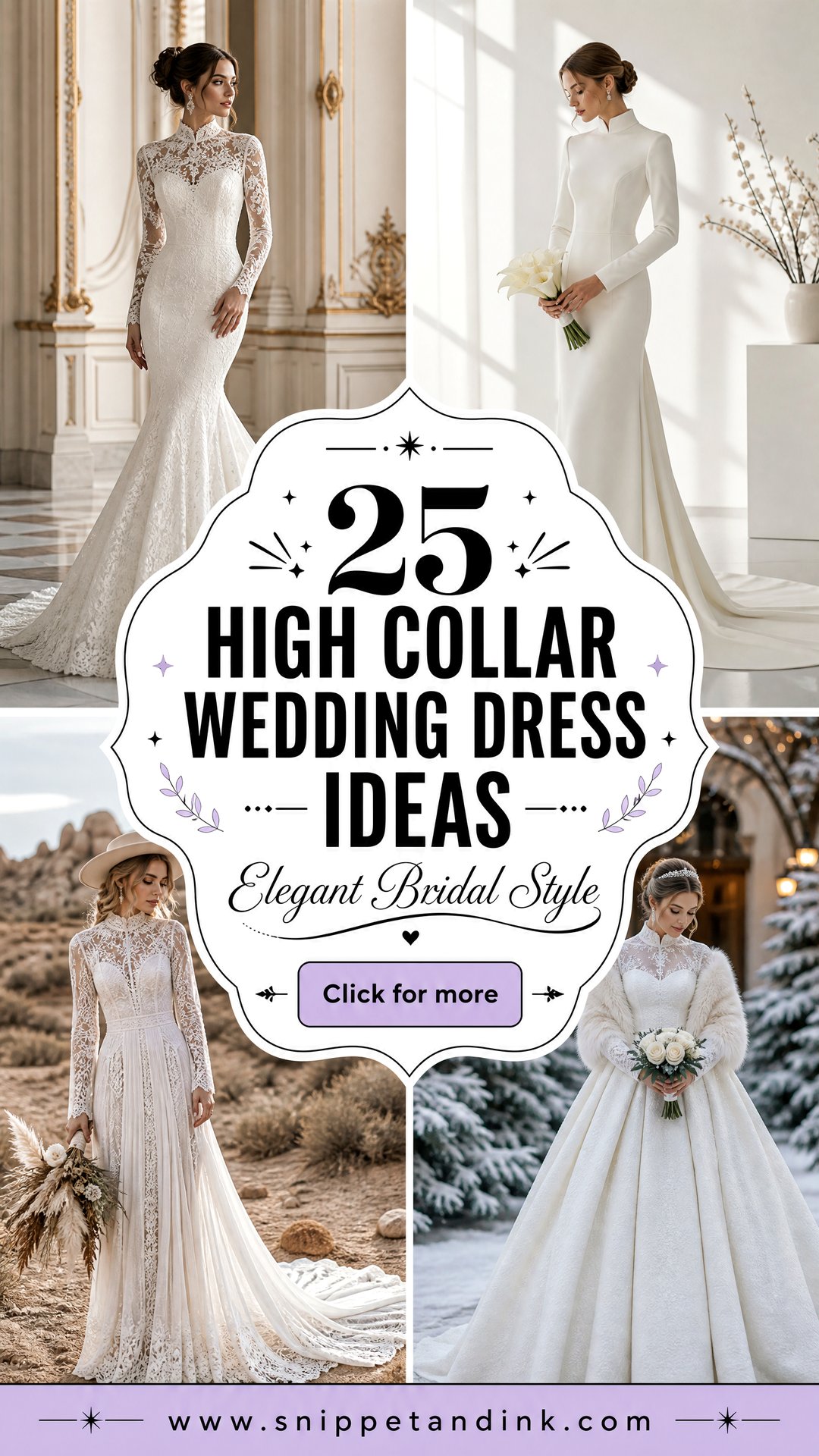 25 High Collar Wedding Dress Ideas for Elegant Brides - 25 High Collar Wedding Dress Ideas for Elegant Brides