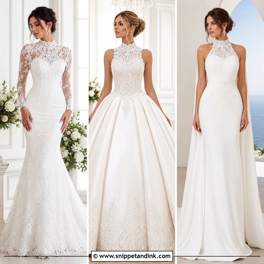 25 High Collar Wedding Dress Ideas