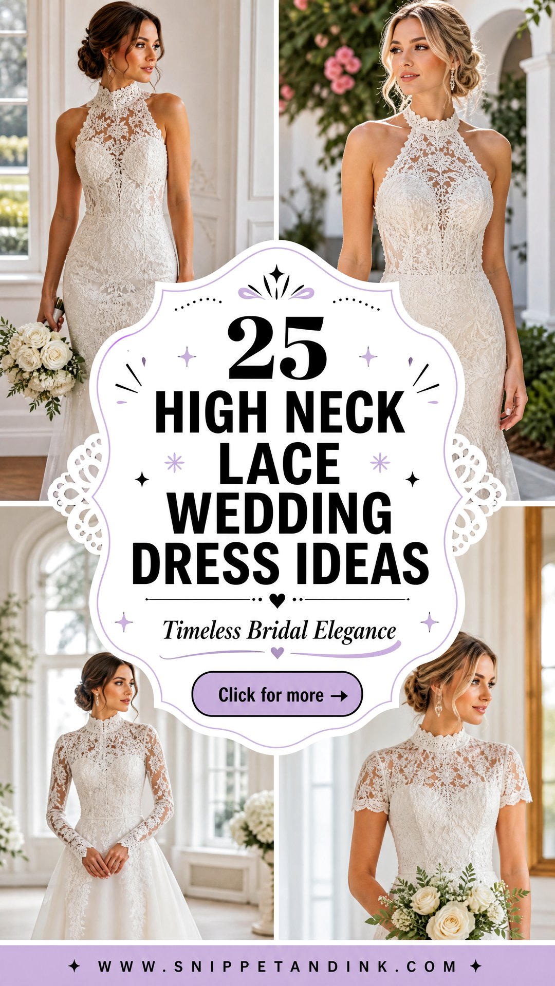 25 High Neck Lace Wedding Dress Ideas for Timeless Brides - 25 High Neck Lace Wedding Dress Ideas for Timeless Brides