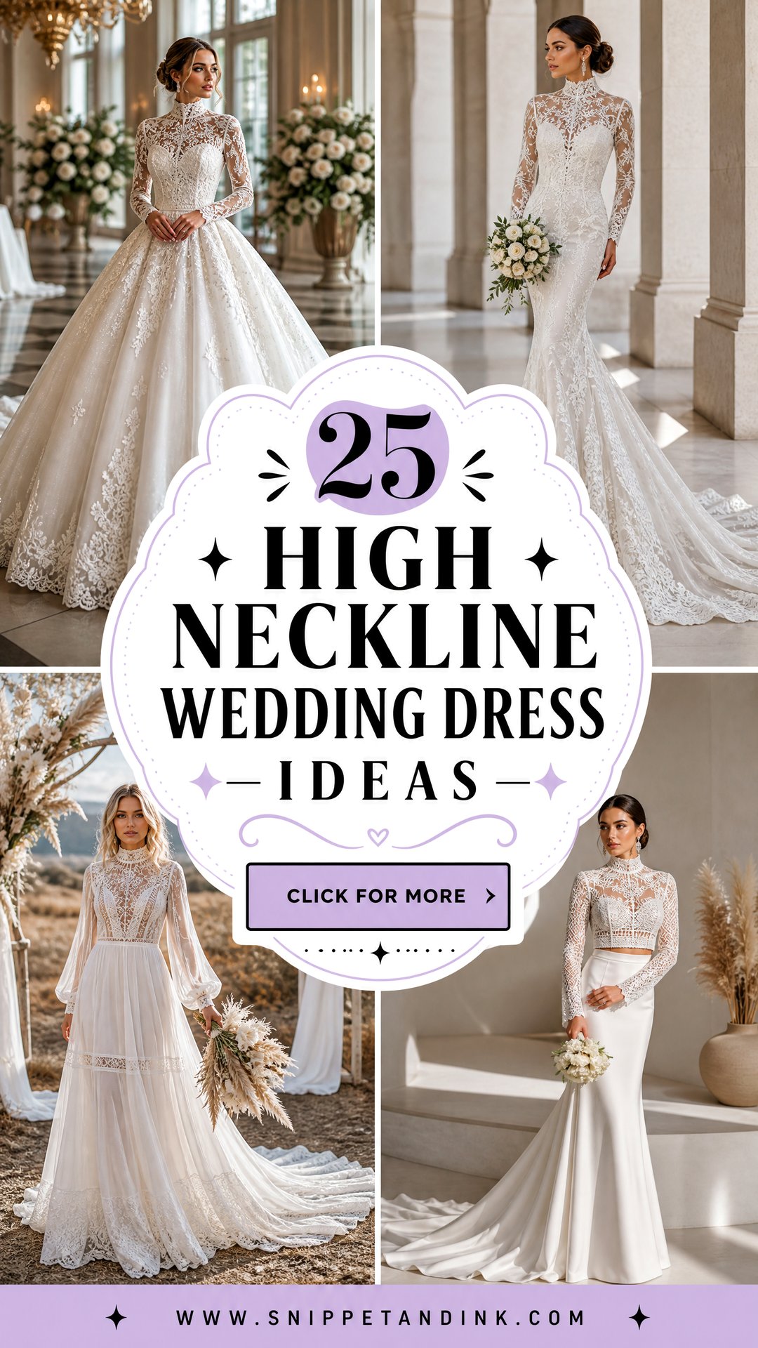 25 High Neckline Wedding Dress Ideas Elegant Styles for Brides - 25 High Neckline Wedding Dress Ideas: Elegant Styles for Brides