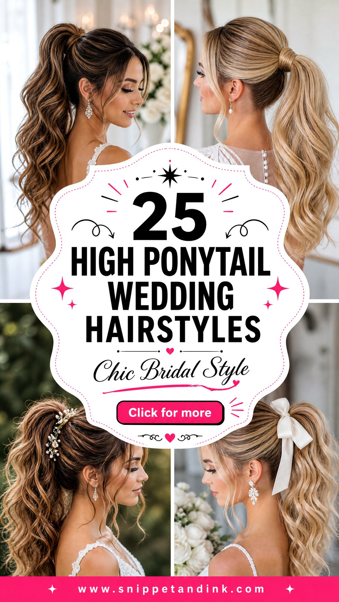 25 High Ponytail Wedding Hairstyles for Chic Bridal Style - 25 High Ponytail Wedding Hairstyles for Chic Bridal Style