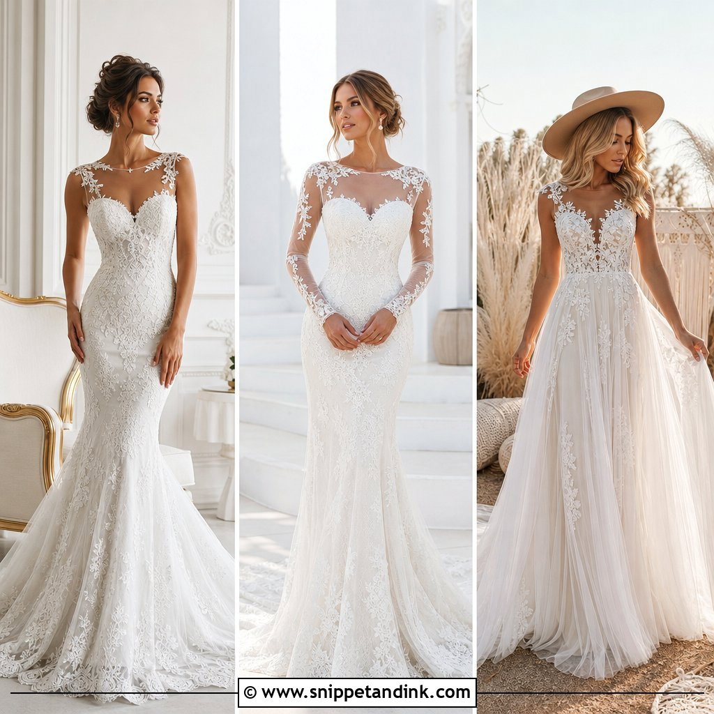 25 Illusion Neckline Wedding Dress Ideas: Dreamy Styles for Brides