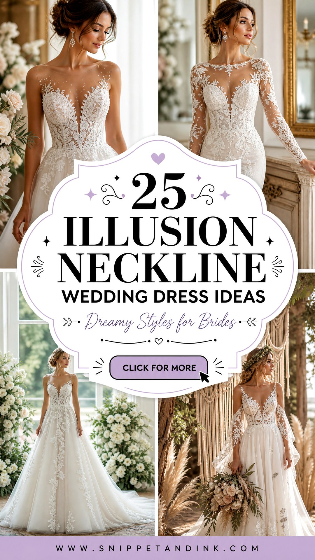 25 Illusion Neckline Wedding Dress Ideas Dreamy Styles for Brides - 25 Illusion Neckline Wedding Dress Ideas: Dreamy Styles for Brides