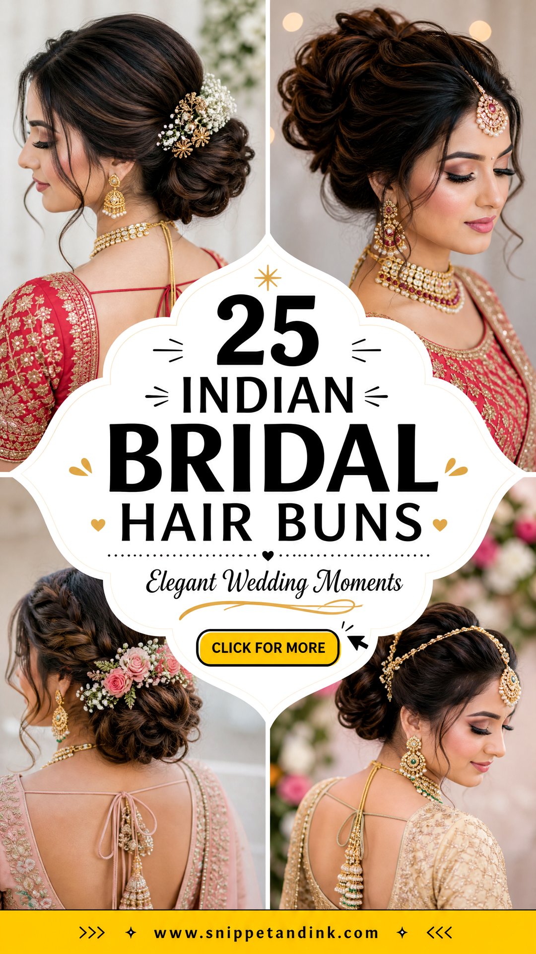 25 Indian Bridal Hair Buns for Elegant Wedding Moments - 25 Indian Bridal Hair Buns for Elegant Wedding Moments