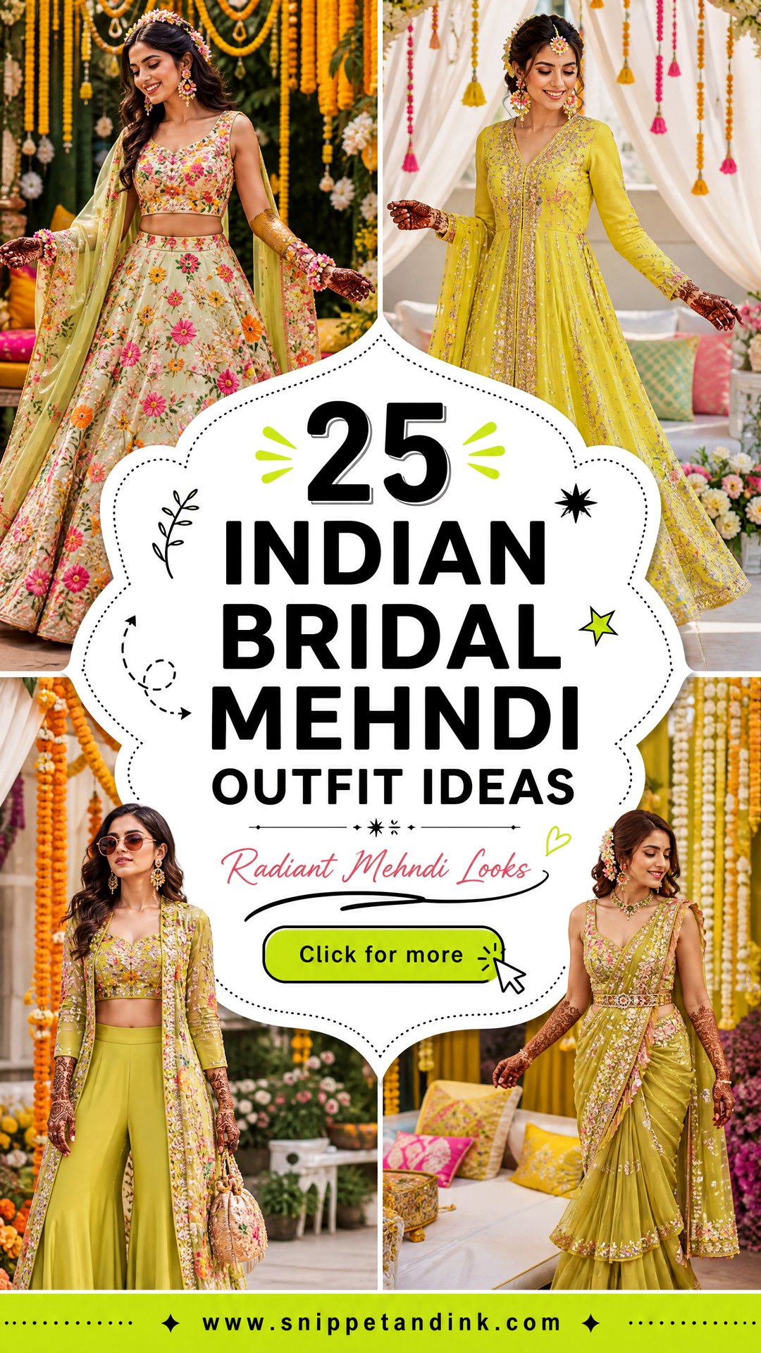 25 Indian Bridal Mehndi Outfit Ideas for Radiant Brides - 25 Indian Bridal Mehndi Outfit Ideas for Radiant Brides
