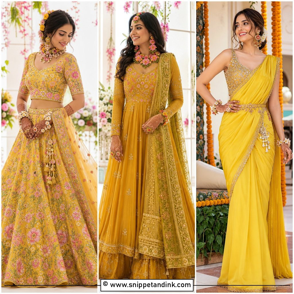 25 Indian Bridal Mehndi Outfit Ideas for Radiant Brides